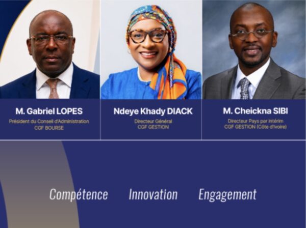 BREAKING NEWS – CGF BOURSE strengthens its governance: Gabriel Lopes appointed Chairman, Ndeye Khady Diack takes the lead at CGF GESTION