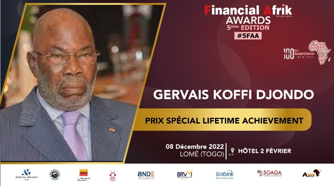 Financial Afrik Awards 2022 Gervais Koffi Djondo, cofondateur Ecobank et Asky, Prix spécial
