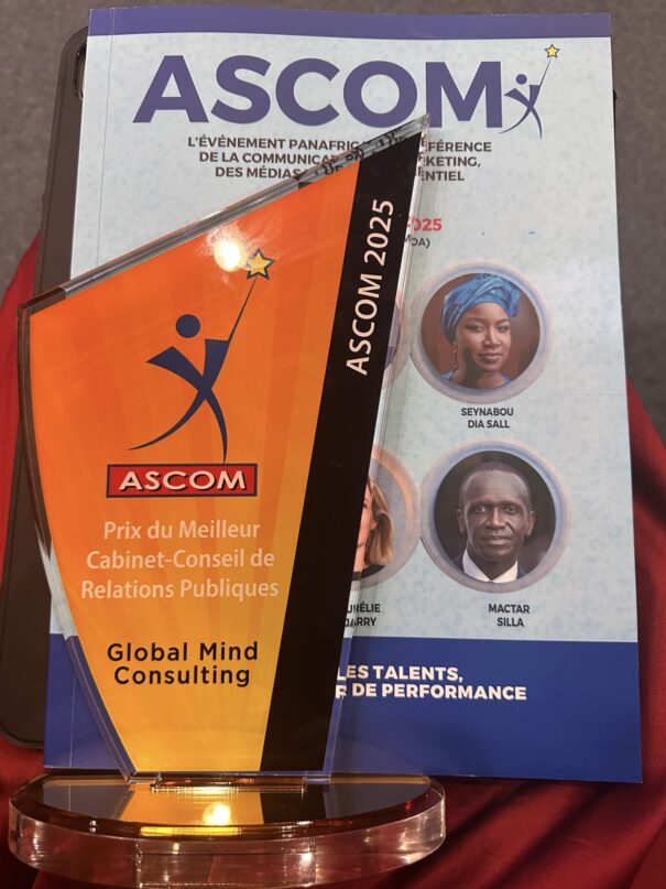 Global Mind Consulting désigné Meilleur Cabinet de Conseil en Relations Publiques en Afrique aux ASCOM 2025