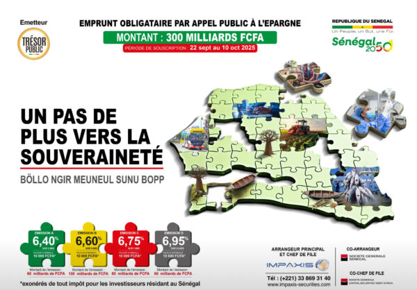 Avec un APE de 300 milliards de FCFA, le Sénégal teste sa signature sur le marché financier de l’UEMOA